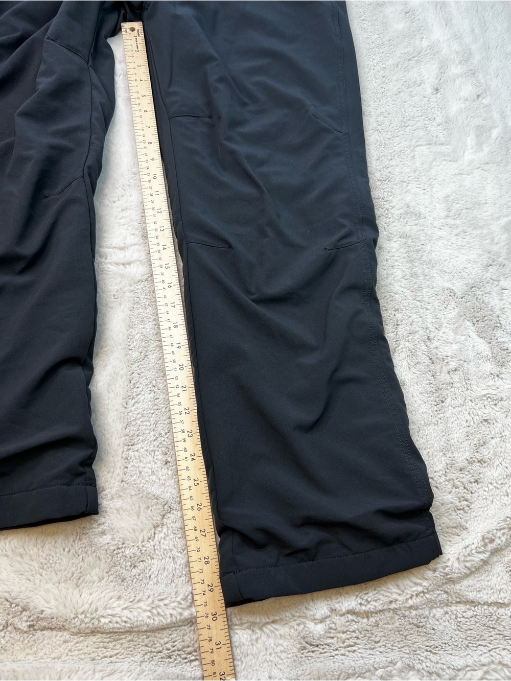 Eddie Bauer Pants Men 38x30 Black Hiking Cargo Fleece Lined Outdoors Outerwear - Picture 9 of 9